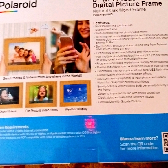 Polaroid 8" Digital Picture Frame.  new - Picture 2 of 4